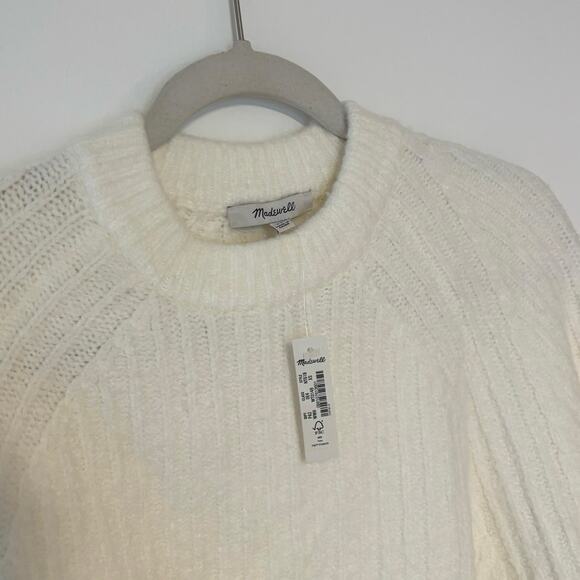 NWT Madewell Ribbed Cotton-Blend Sweater In Winter White Size XS - Picture 3 of 6